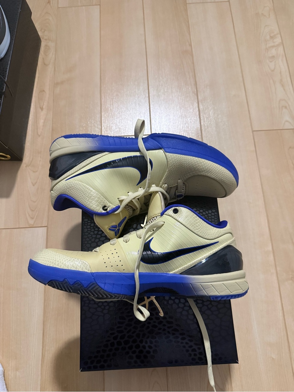 Nike Kobe 4 “Barcelona FC” Basketball Shoes in Cream & Royal Blue